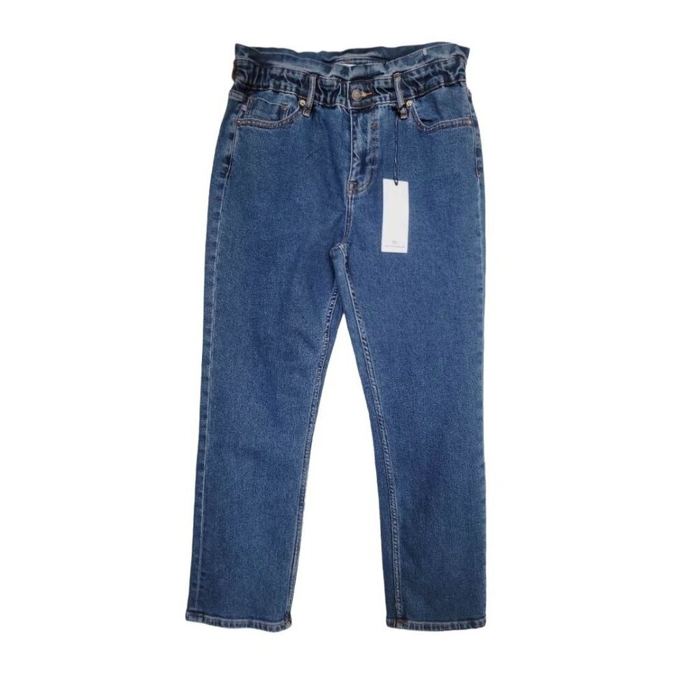 ❤️❤️❤️VIGOSS Women Jeans Size 28 High-Rise Paperbag Waist Tapered Mom Pant Blue